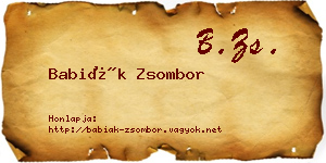 Babiák Zsombor névjegykártya