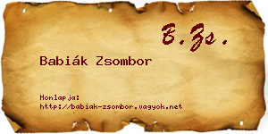 Babiák Zsombor névjegykártya